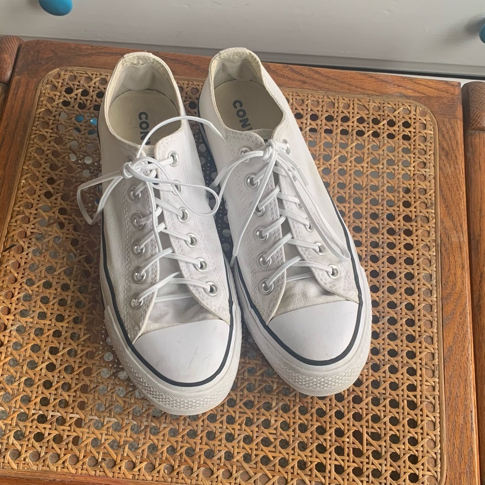 White Platform Converse